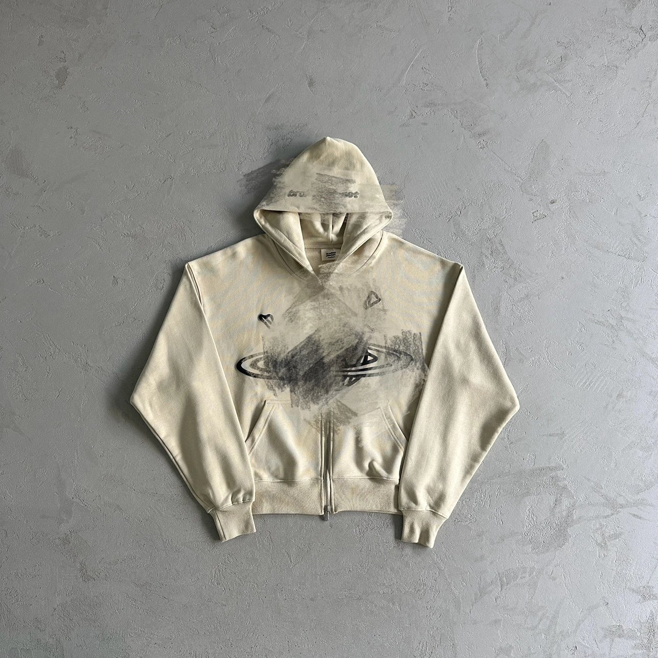 BP103 Bone White Faux Fur Zip-Up Hoodie