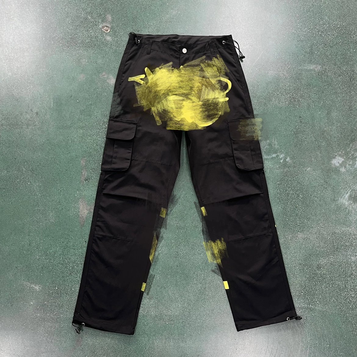 MT Black Graffiti Print Pants (Yellow Label)