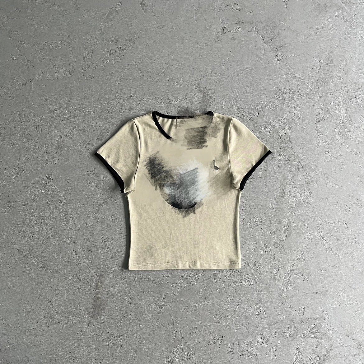 Abstract Print Ringer Crop T-S