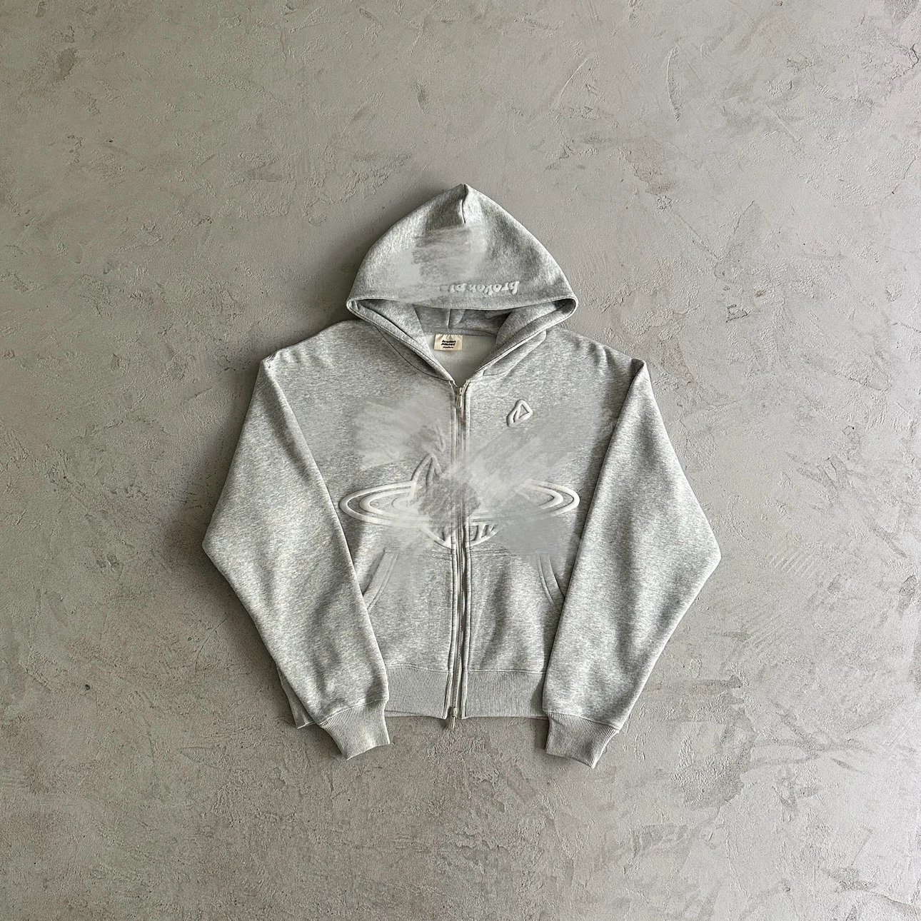 BP131 gray foam zipper sweater