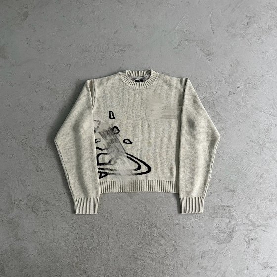 BP116 Apricot Splicing Saturn Sweater Embroidery