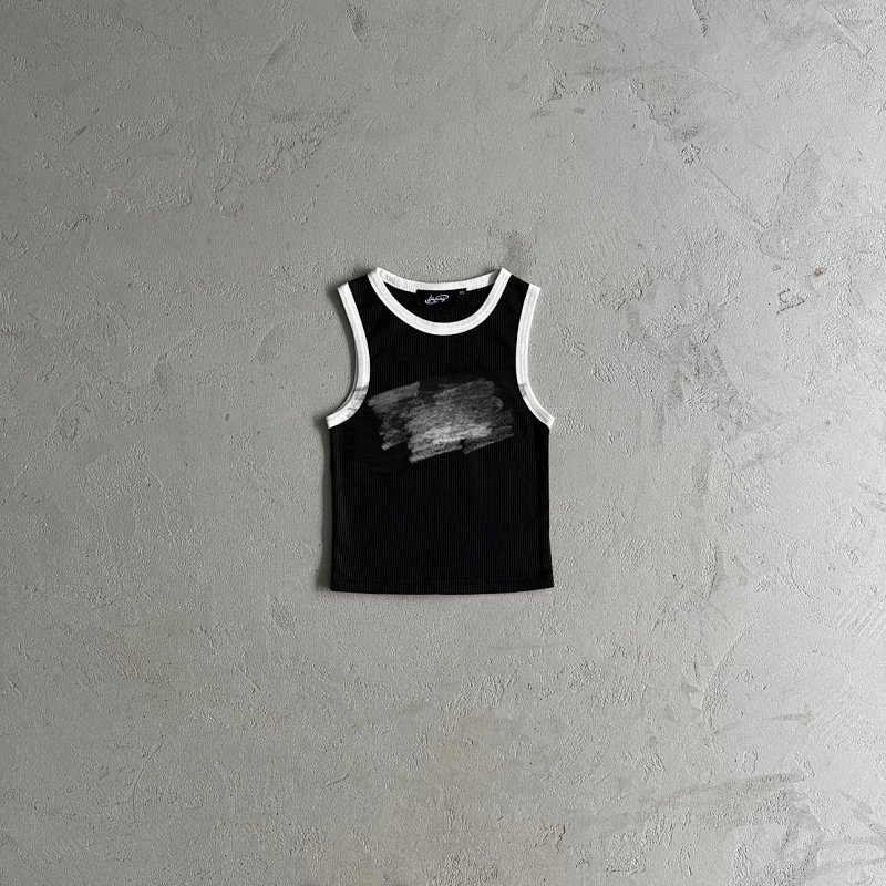 15¥ty8 Women's short black and white vest