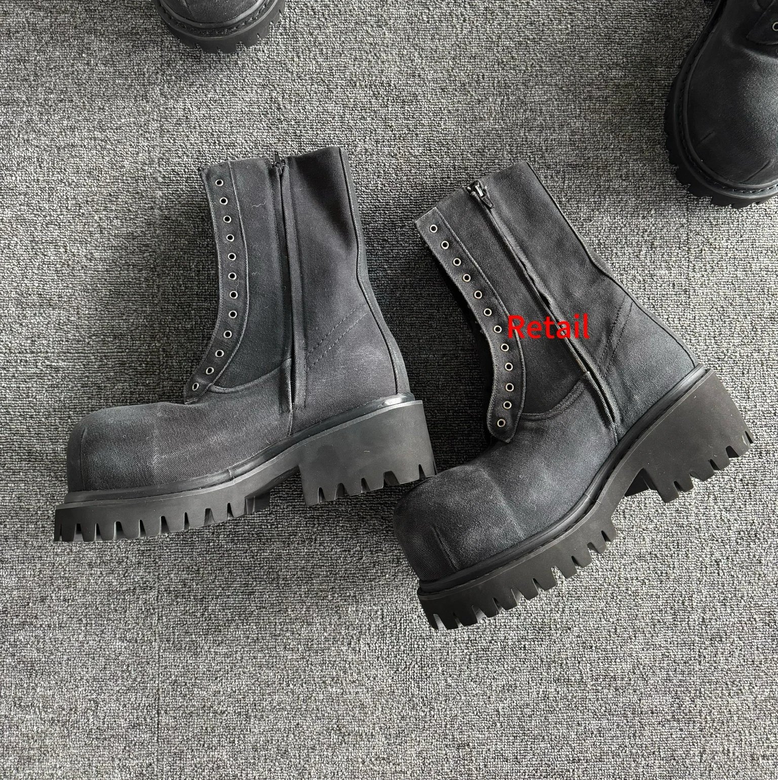 Design Canvas Combat Boots Black