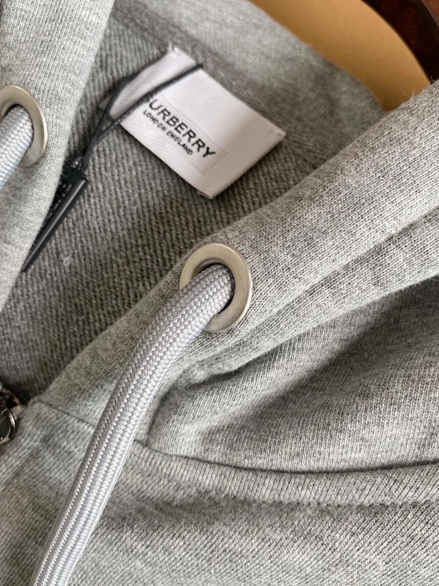 Burberry Hoodies & Sweatshirts Zip-Up Hoodie with Check Panels product detail image 19