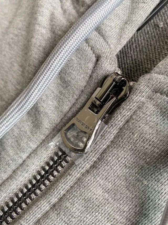 Burberry Hoodies & Sweatshirts Zip-Up Hoodie with Check Panels product detail image 20
