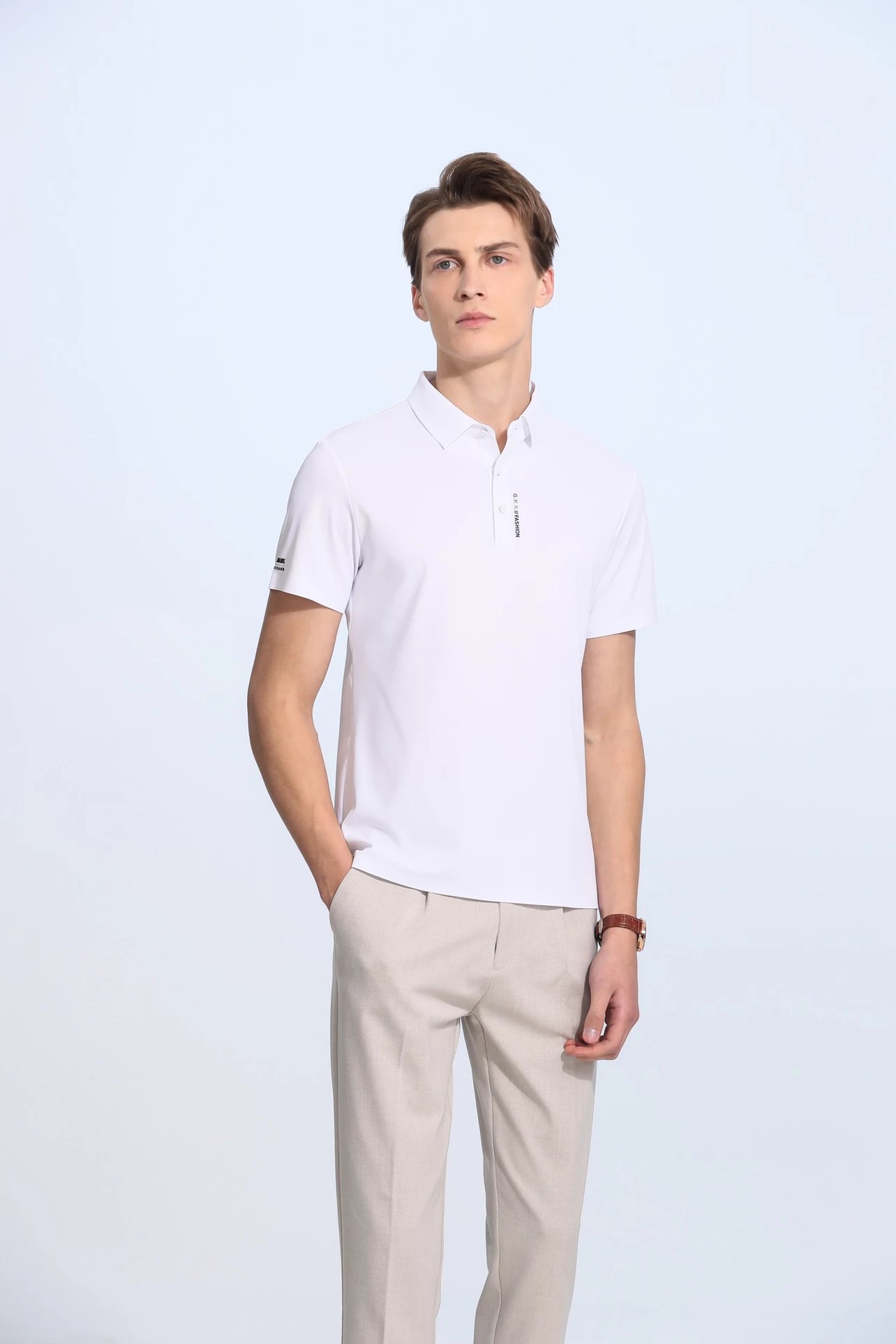 5a级抗菌,无痕压胶:皮尔卡丹 男士 无痕凉感五色短袖polo衫