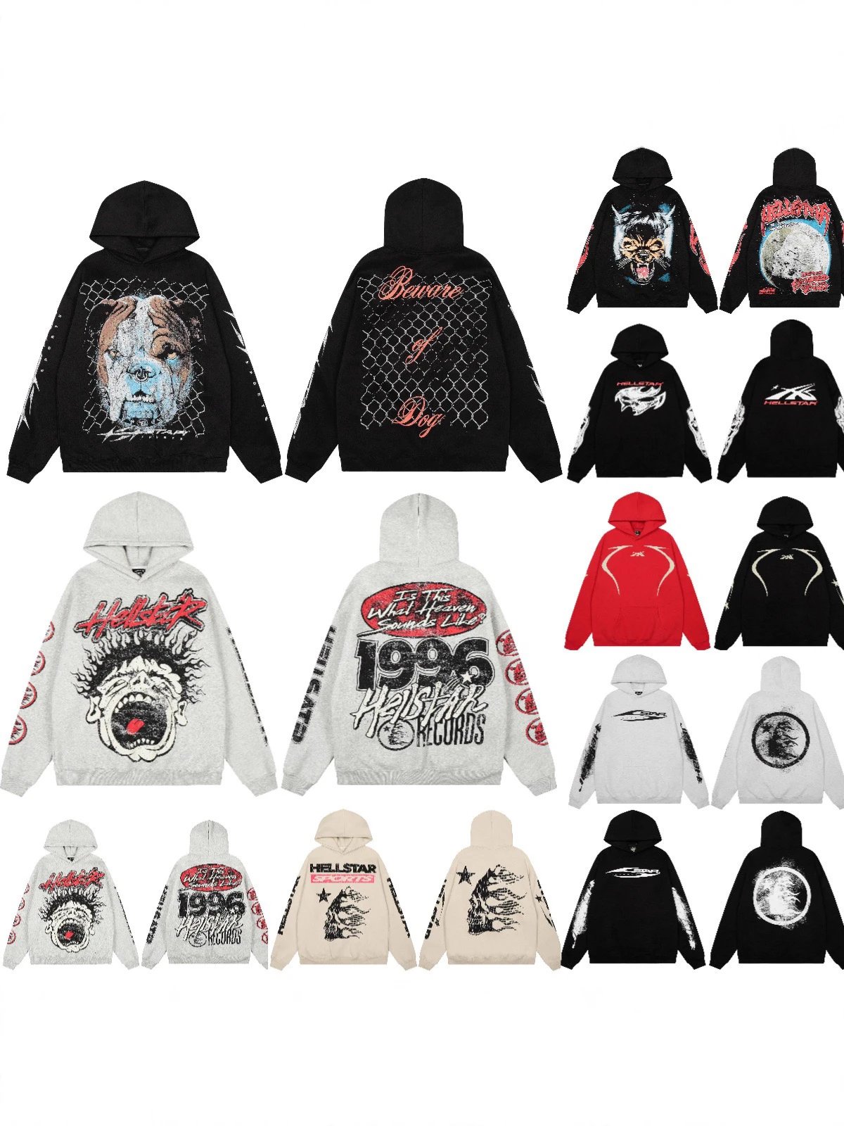 Hellstar New Printed Trendy American Street Hip Hop Plush Cotton Hoodie