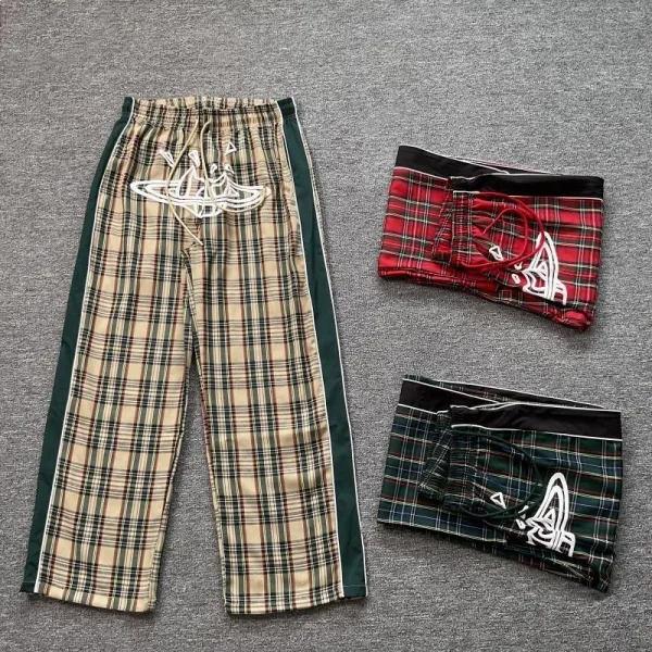 Vivienne Westwood Orb Plaid Track Pants Green - 3