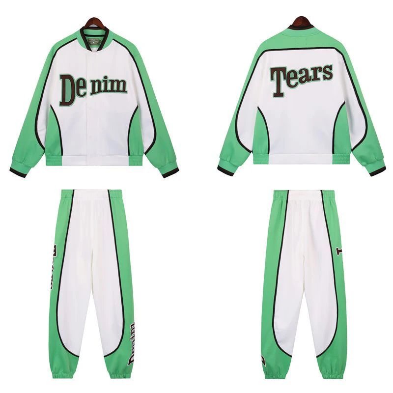 Denim Tears Track Jacket White and Mint Green Outerwear - 7