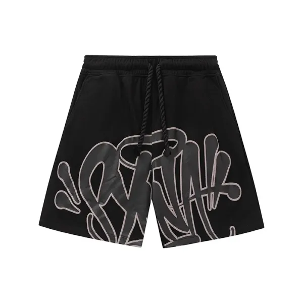 Off-White Graffiti Print Black Sweatshorts - 1