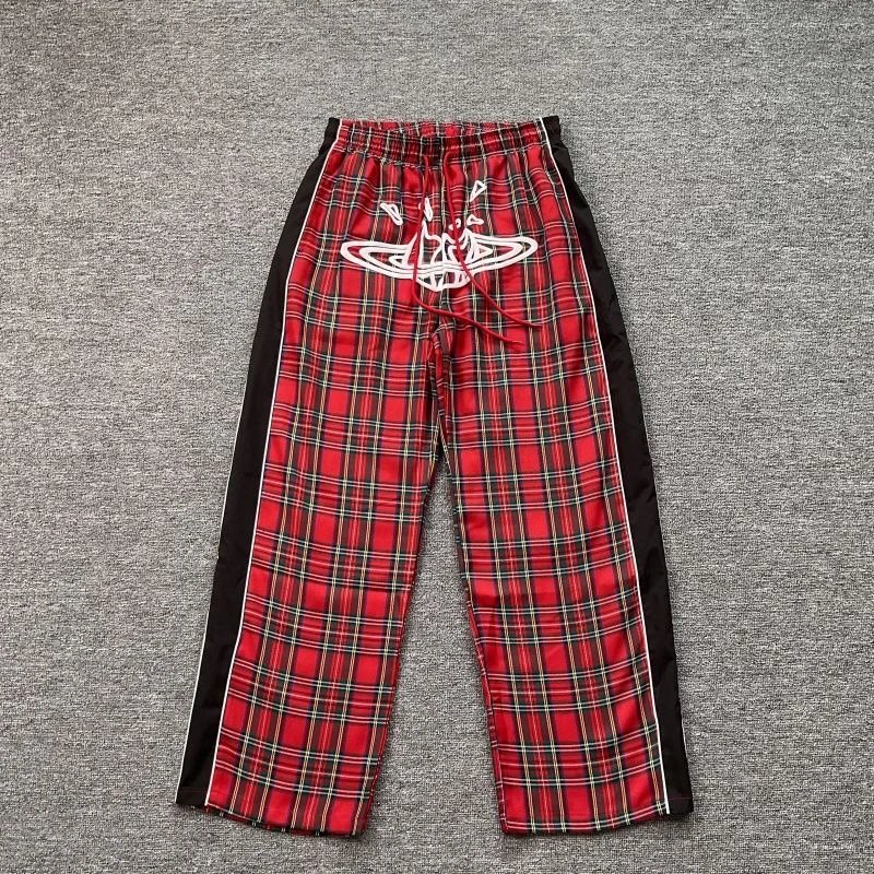 Vivienne Westwood Orb Plaid Track Pants Green - 4