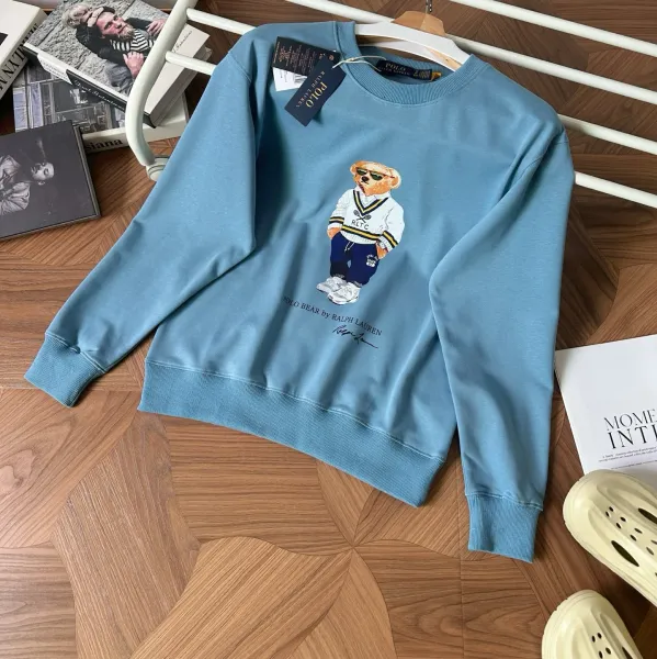 Polo Ralph Lauren Polo Bear Graphic Crewneck Sweatshirt Light Blue - 1
