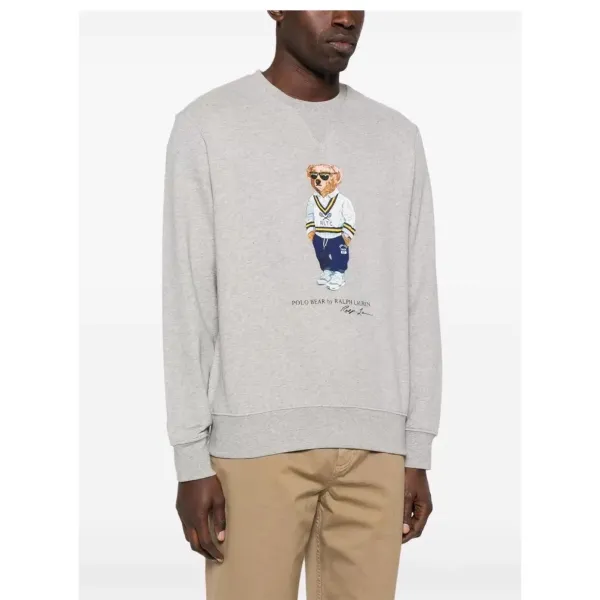 Ralph Lauren Polo Bear Graphic Sweatshirt Gray Hoodie - 3