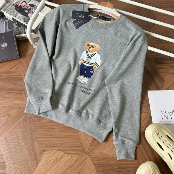 Ralph Lauren Polo Bear Graphic Sweatshirt Gray Hoodie - 1