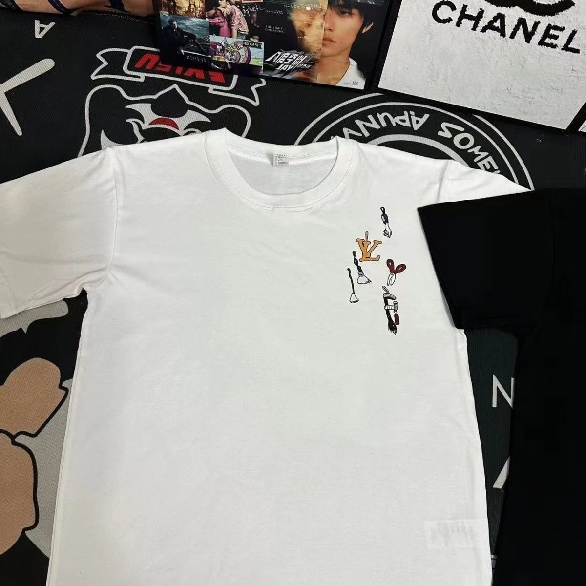 White Graphic Print Crew Neck Casual T-Shirt