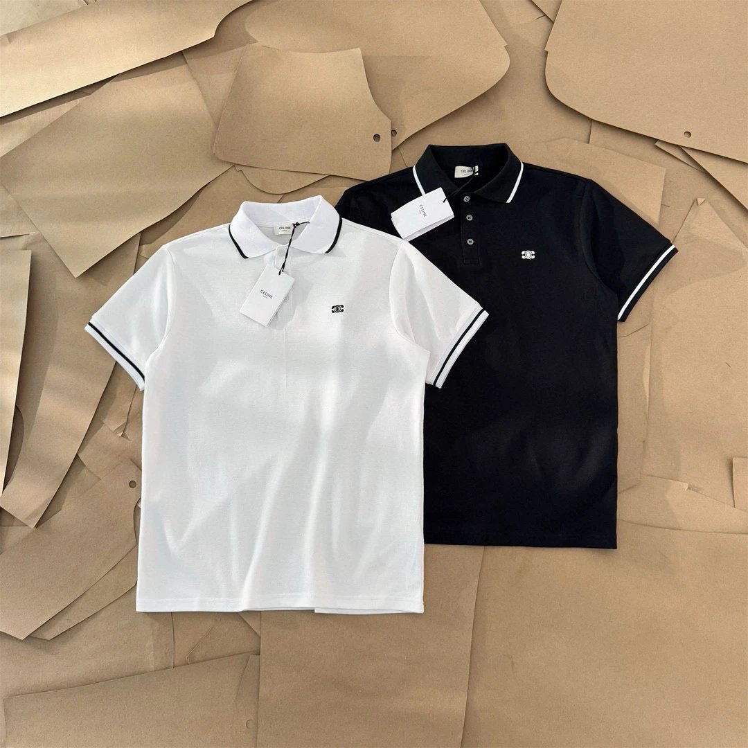 The design philosophy and style of the new 2025 double-C embroidery pins on Polo Shirts as CELINE reflects its vague treatment of gender boundaries.