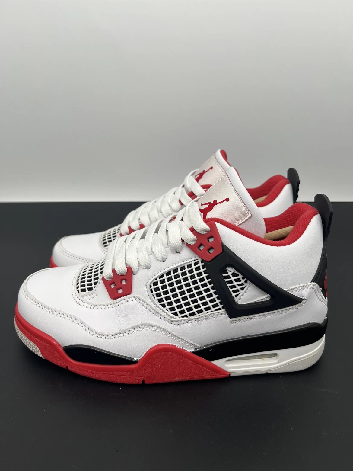 AJ4 Black White Red Basketball Shoe