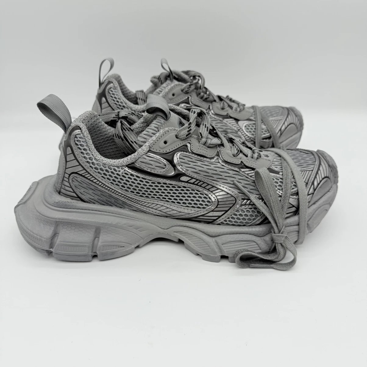 Paris 3XL Distressed Dad Shoes Gray Silver