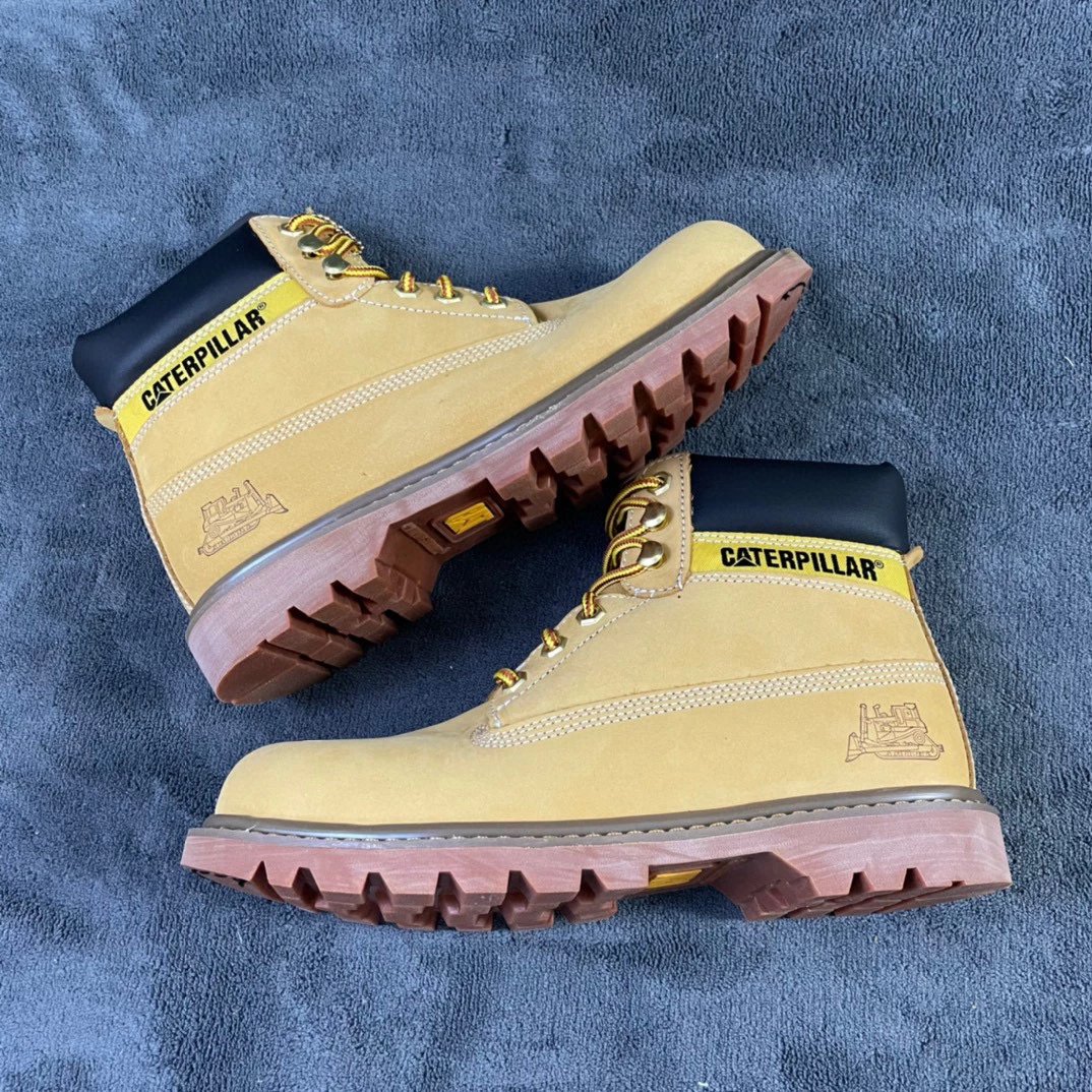 【发货实拍】纯原  Caterpillar Rugged 卡特/中帮/工装靴/棕黄