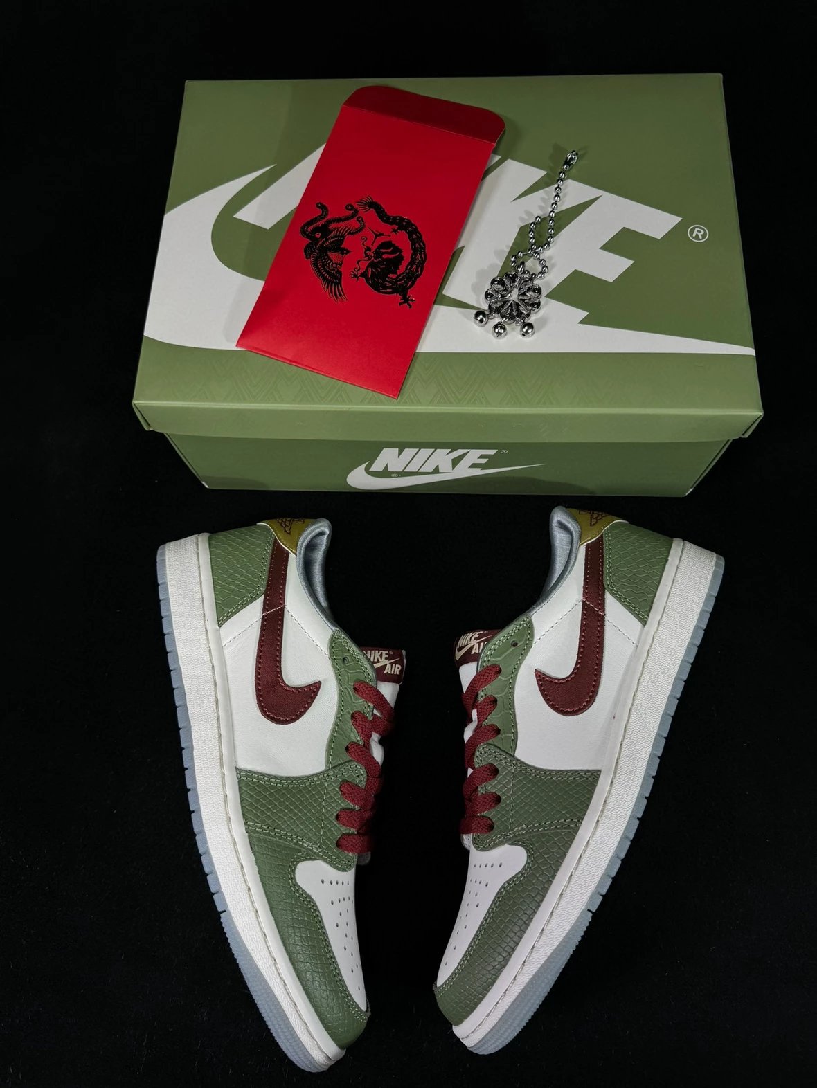 DT Air Jordan1 Year of the Dragon Limited White and Green