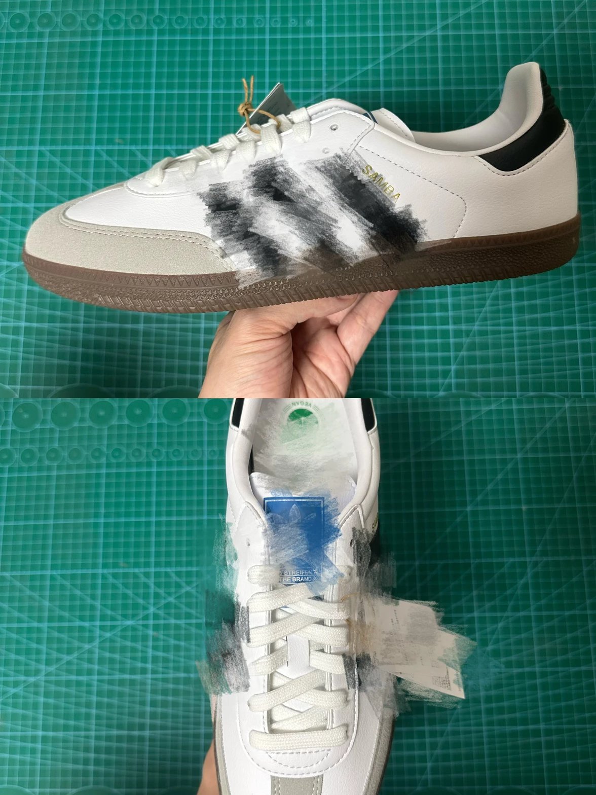 (VT Batch)AD Samba white and black (split leather)