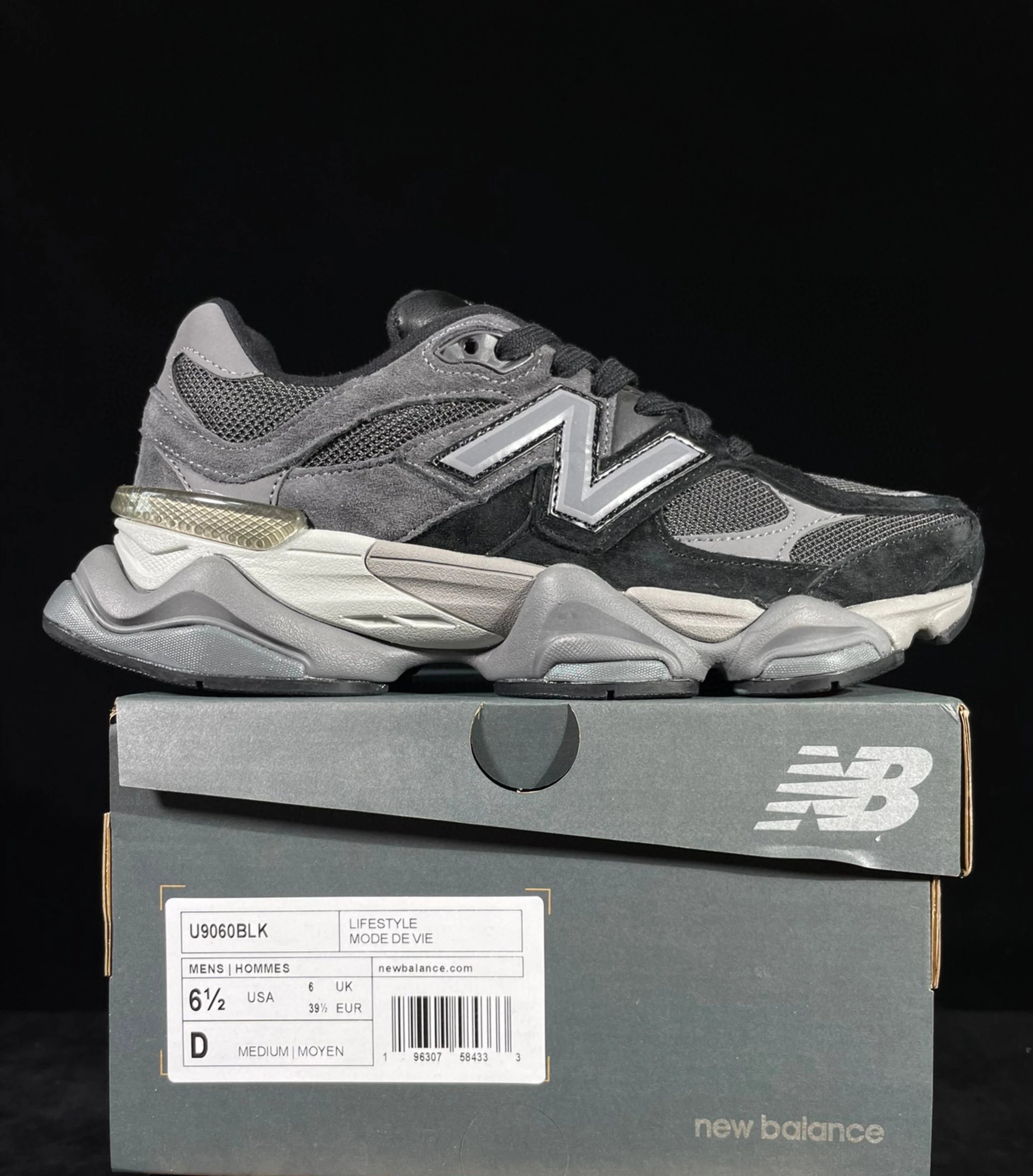 Top NB9060 black gray BLK