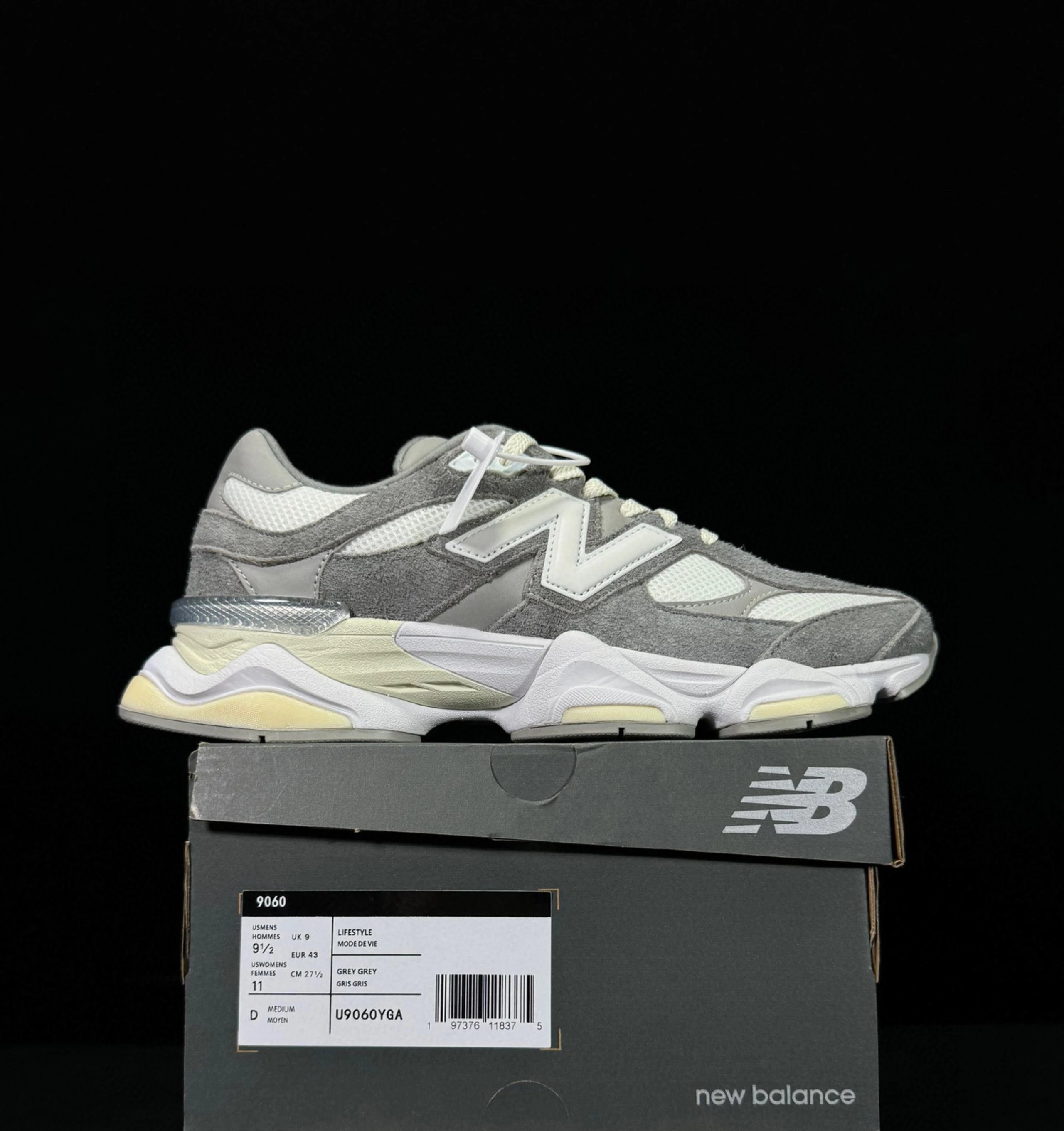 Top NB9060 YGA dark gray white