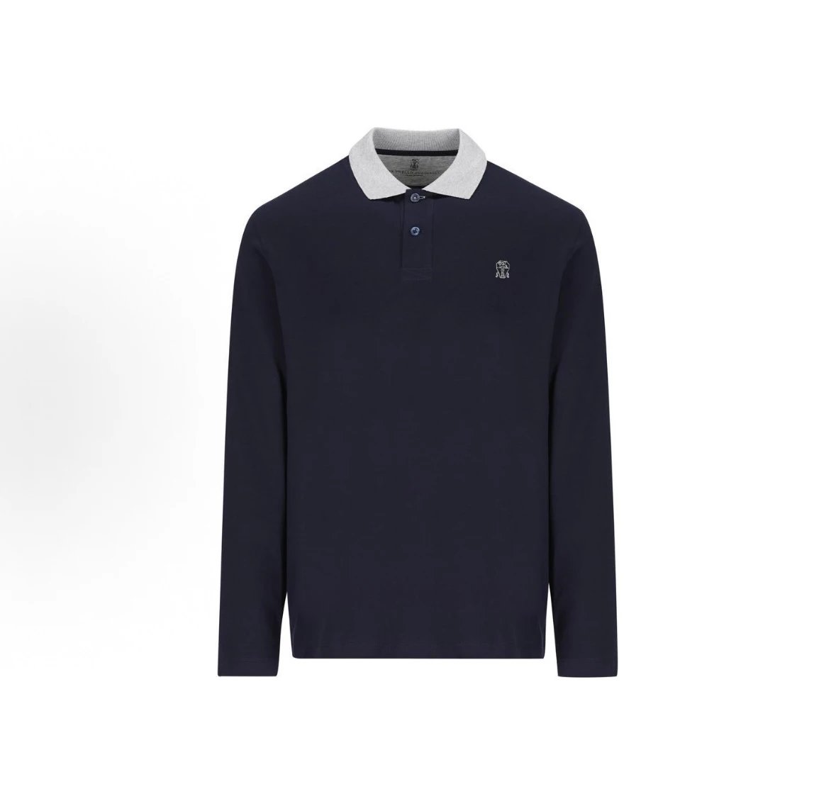Bc navy blue polo/60s combed cotton/color blocked collar/Bailingda embroidery