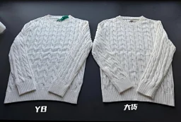 thumbnail for Two pieces 95% off, four pieces 90% off, restock version 2.0, pony white crew neck cable, fabric upgrade, 40S combed cotton, Bailingda embroidery, 6×6 Aran cable