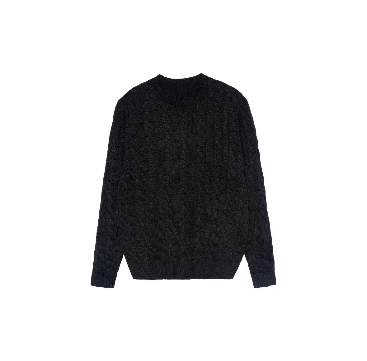 Farmer Black Crew Neck Sweater [Initial Wear May Shed Loose Fibers - Soak in Clean Water Before First Use] Hand Wash Only