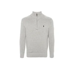 thumbnail for Fabric upgrade version 2.0 40S combed cotton full set of open mold zipper Farmer's knit half-zipper sweater versatile commuter model