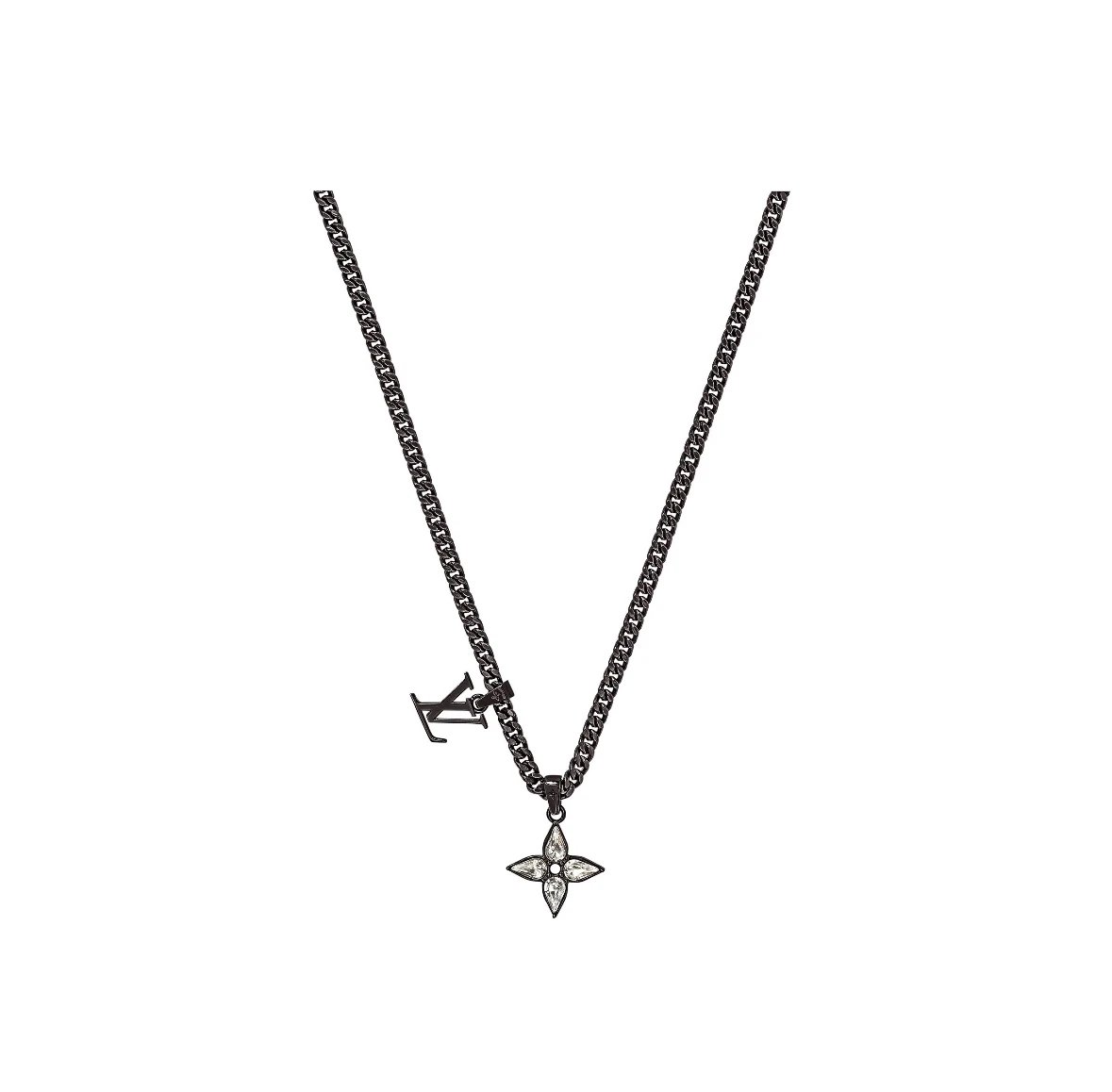 (In Stock) V Flower Cut Pendant Lucky Necklace
