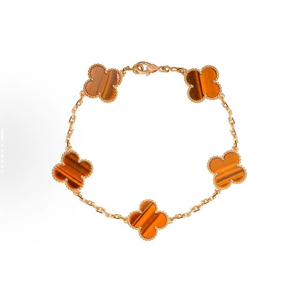 yellow gold-plated tiger's eye stone