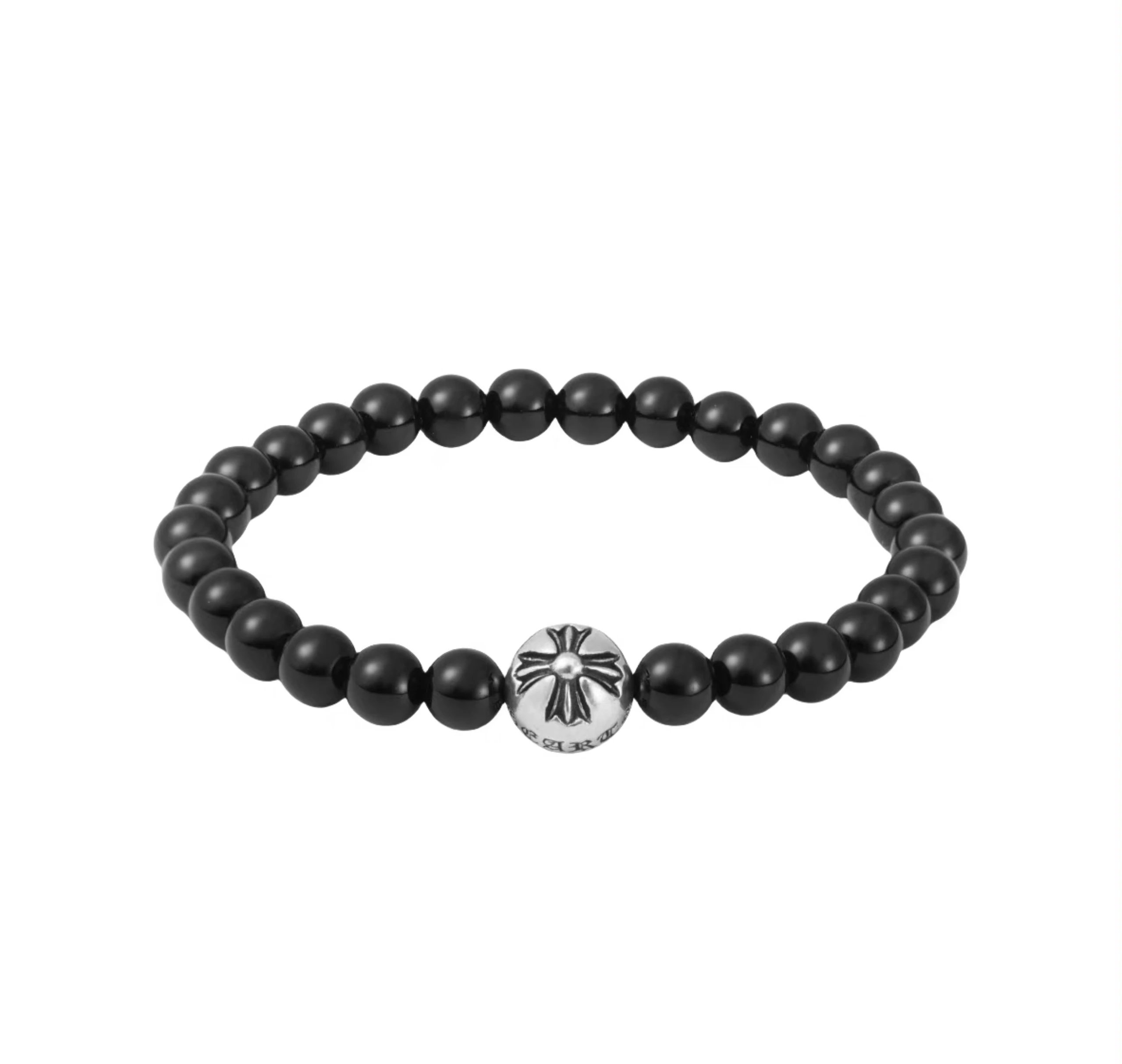 Ready to Ship KLX 7A Obsidian Single Bead 925 Sterling Silver Bracelet