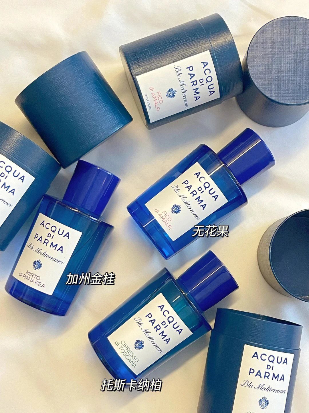 Acqua di Parma Blue Mediterranean Myrtle & California Sage / Amalfi Fig / Bergamot / Sicilian Almond / Sardinian Juniper / Colonia Oud Eau de Cologne 75ml, 100ml (Counter Edition)