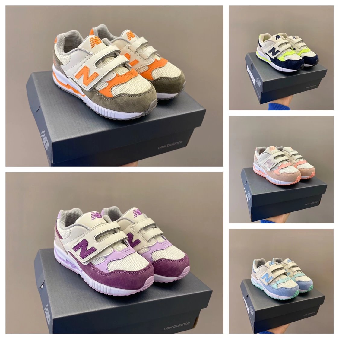 NB530 Velcro retro children's shoes, children's sports shoes, Adidas children's shoes, Adidas children's shoes, one foot sports and leisure shoes, running shoes, lightweight baby and boys' and girls' training sports shoes, soft shell toe Nike children's shoes