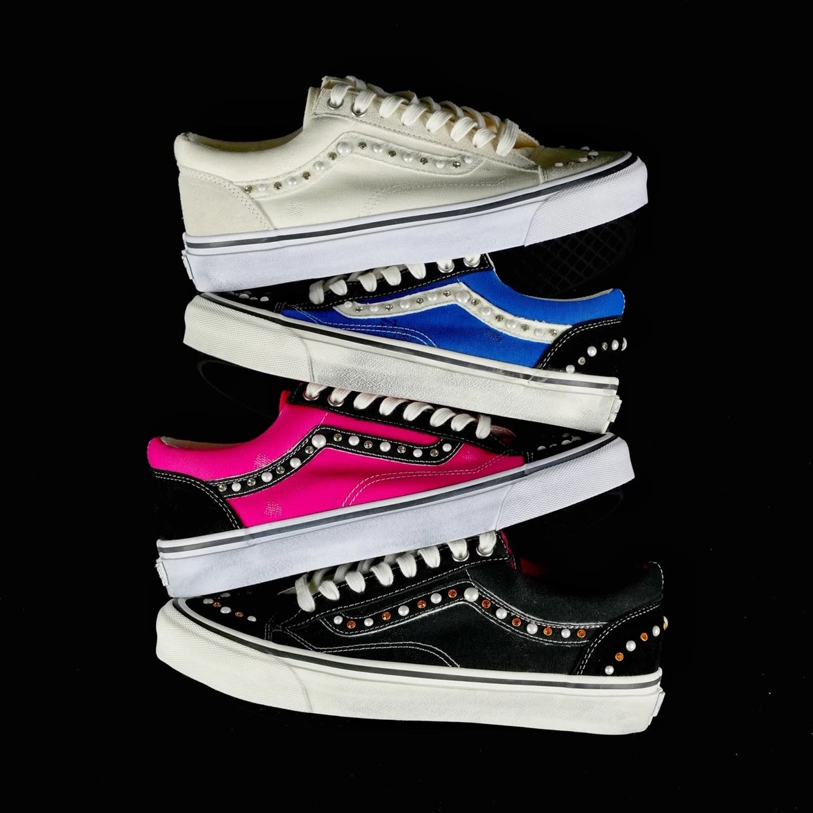 Vans Old Skool 36 Premium Pearlized OTW高端支线 暗黑珍珠铆钉 做旧复古休闲板鞋