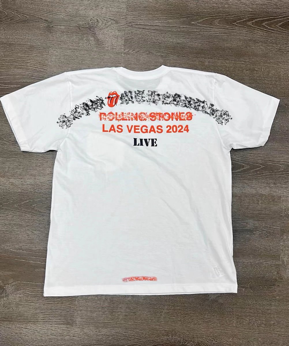 Kroos 2024 Rolling Stone Big Tongue Blue Red Vegas Limited Edition Sanskrit Short sleeved T-shirt for Men and Women