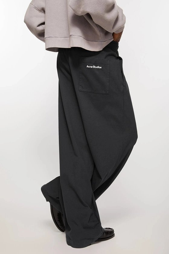 Xiaohuolong Ac low waisted slightly flared pants washed with cotton/slightly flared for relaxation