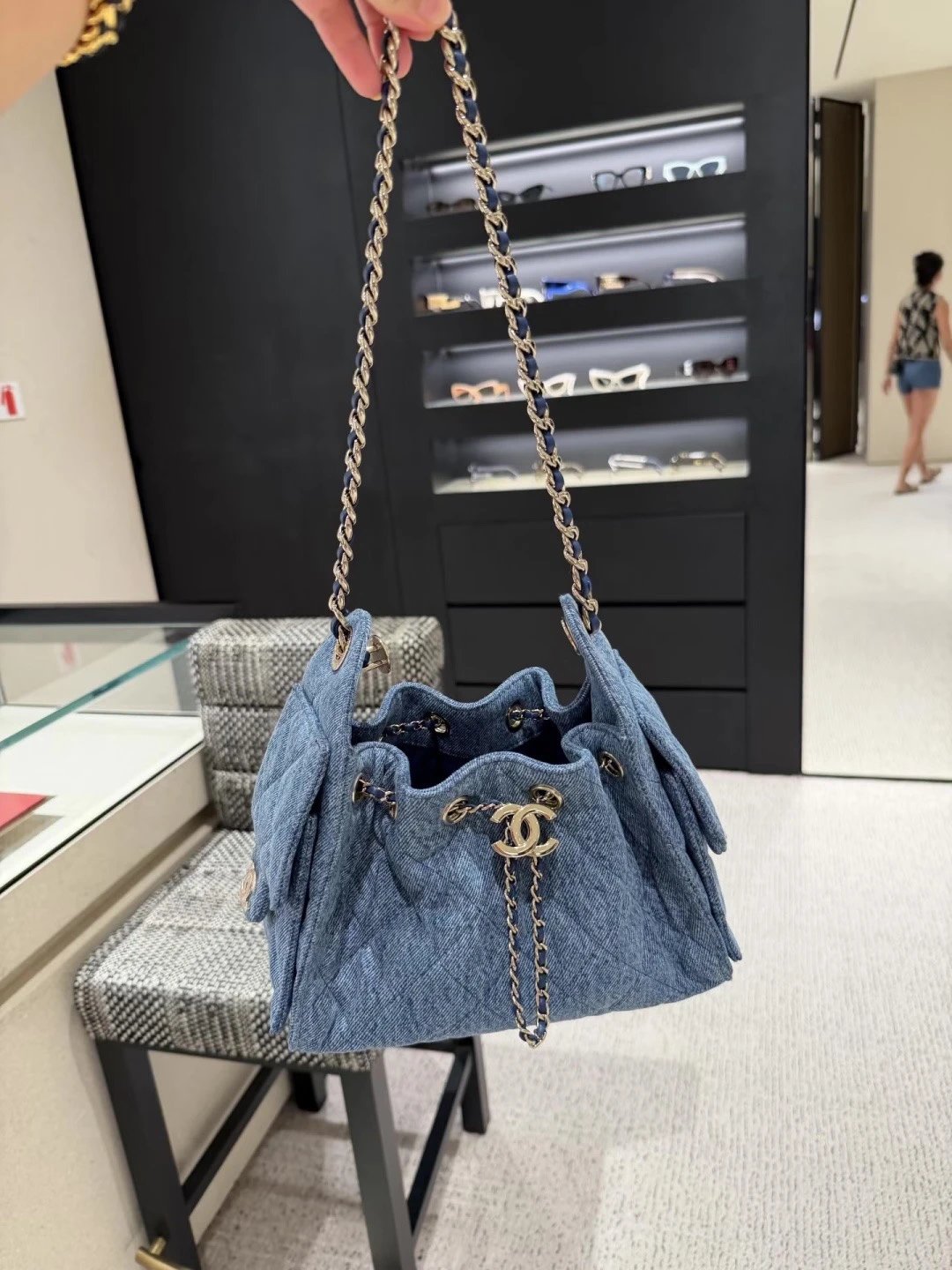 香奈儿Chanel 25bag牛仔抽绳水桶包～