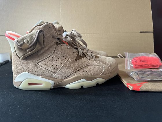 Top Aj6 pocket khaki retro basketball shoes with khaki brown glow in the dark sole