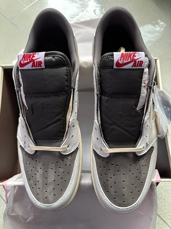 LJR Exclusive 47.5 Premium Deal 3.0 AJ1 White/Brown Reverse Swoosh Men's In-Stock Bargain Basketball Sneakers