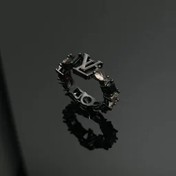 thumbnail for [Highest version] L letter black warrior ring, new bracelet, new necklace, couple boys and girls, Qixi gifts, boys and girls, girlfriend gifts, boyfriend birthday gifts, classic new trends, versatile, personality, niche, luxury, versatile, light luxury, high-end explosive jewelry, ring rings