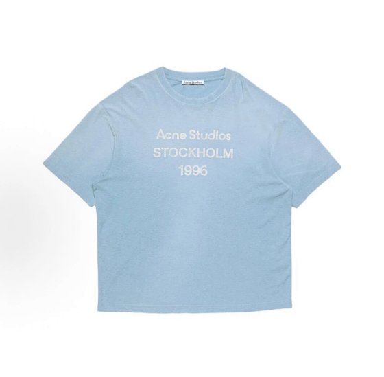 (In stock) Ture's independent baby blue short sleeved shirt
