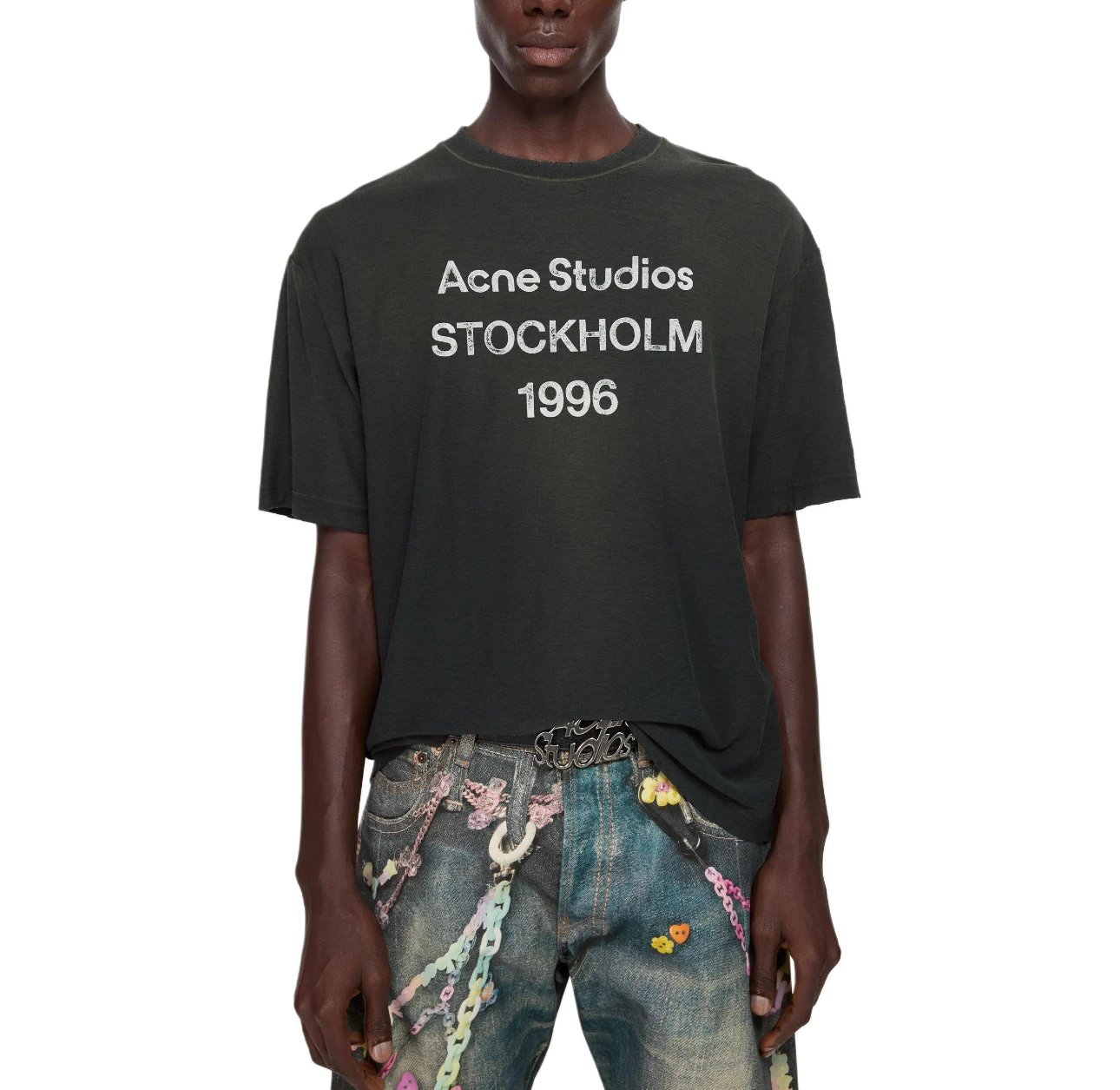 (In stock) Ture Black Cotton and Hemp Stained Short Sleeve