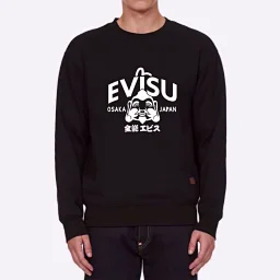 thumbnail for [Optional with velvet] Fu*shen E*ViS*U Buddha head print round neck sweater