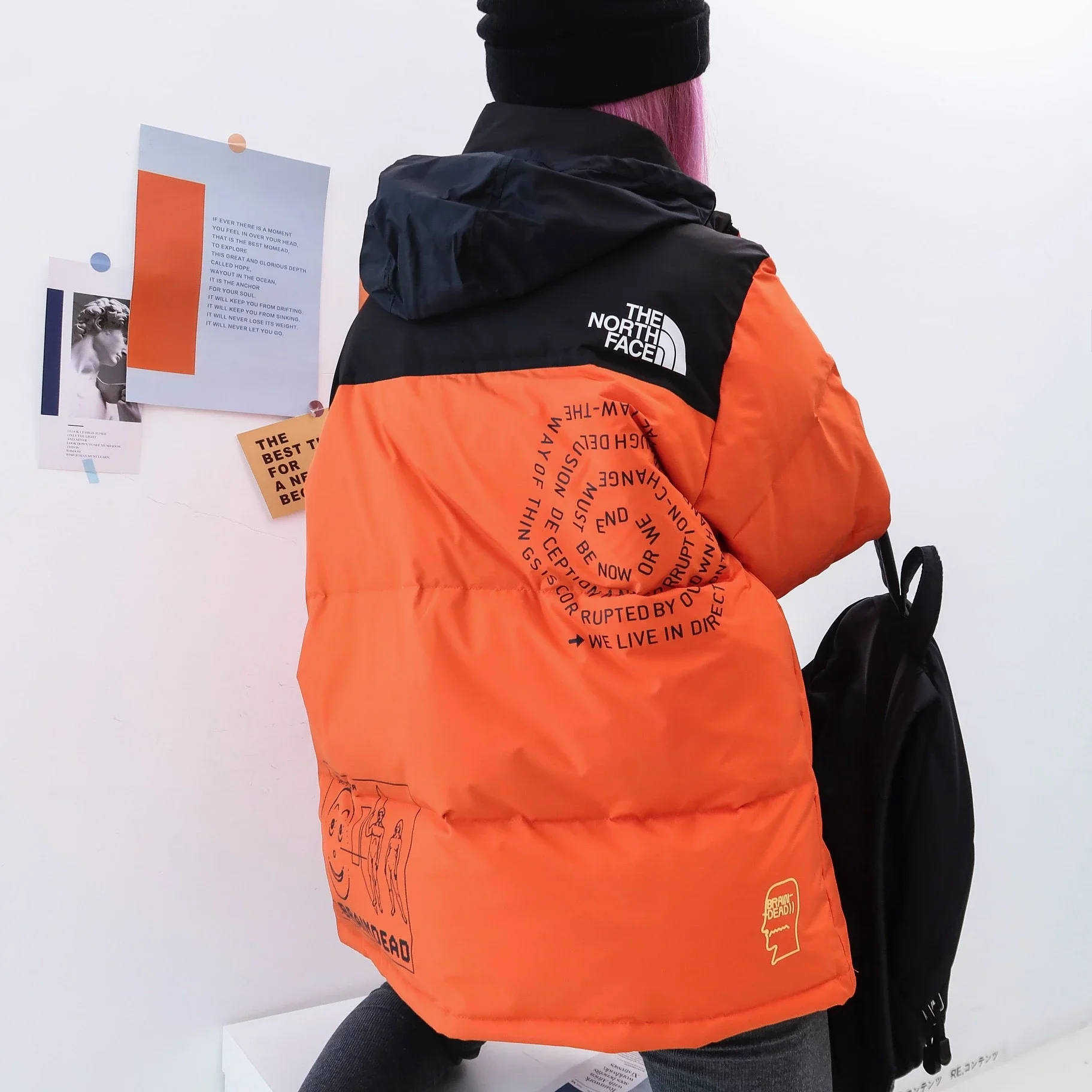 TheNorthFace北面TNF脑死亡Brain Dead x TNF Retro Nuptse Jacket联名