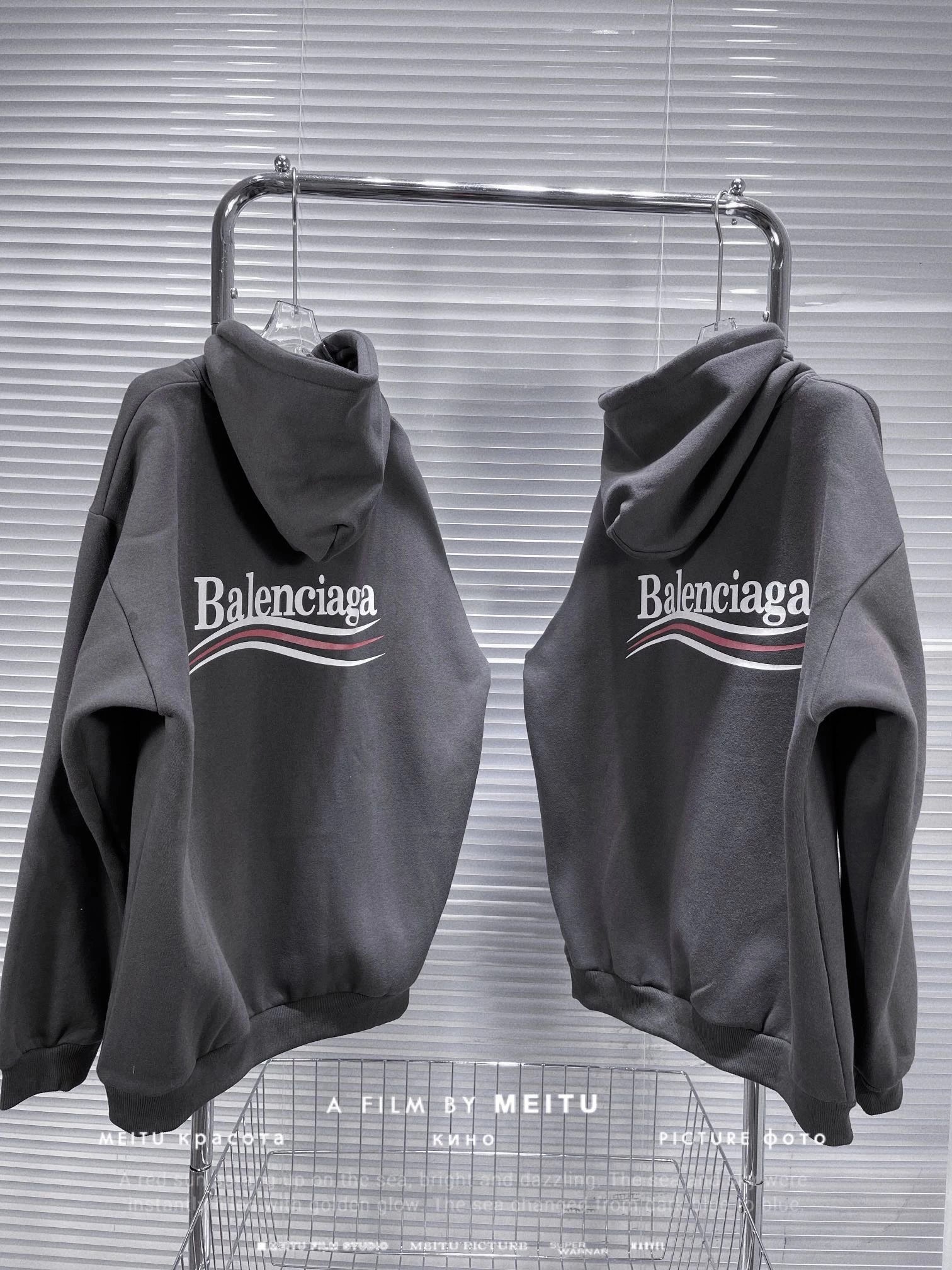 [optional velvet] Wave Cola printed hooded sweatshirt