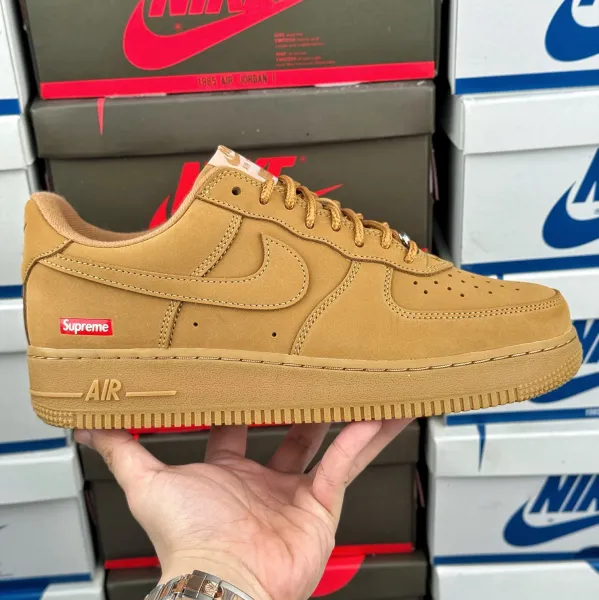 Supreme x Nike Air Force 1 Low Wheat Sneakers - 1