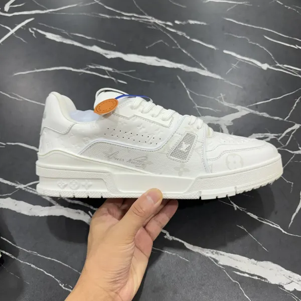 Louis Vuitton Trainer Low Sky Blue and White Sneakers - 13